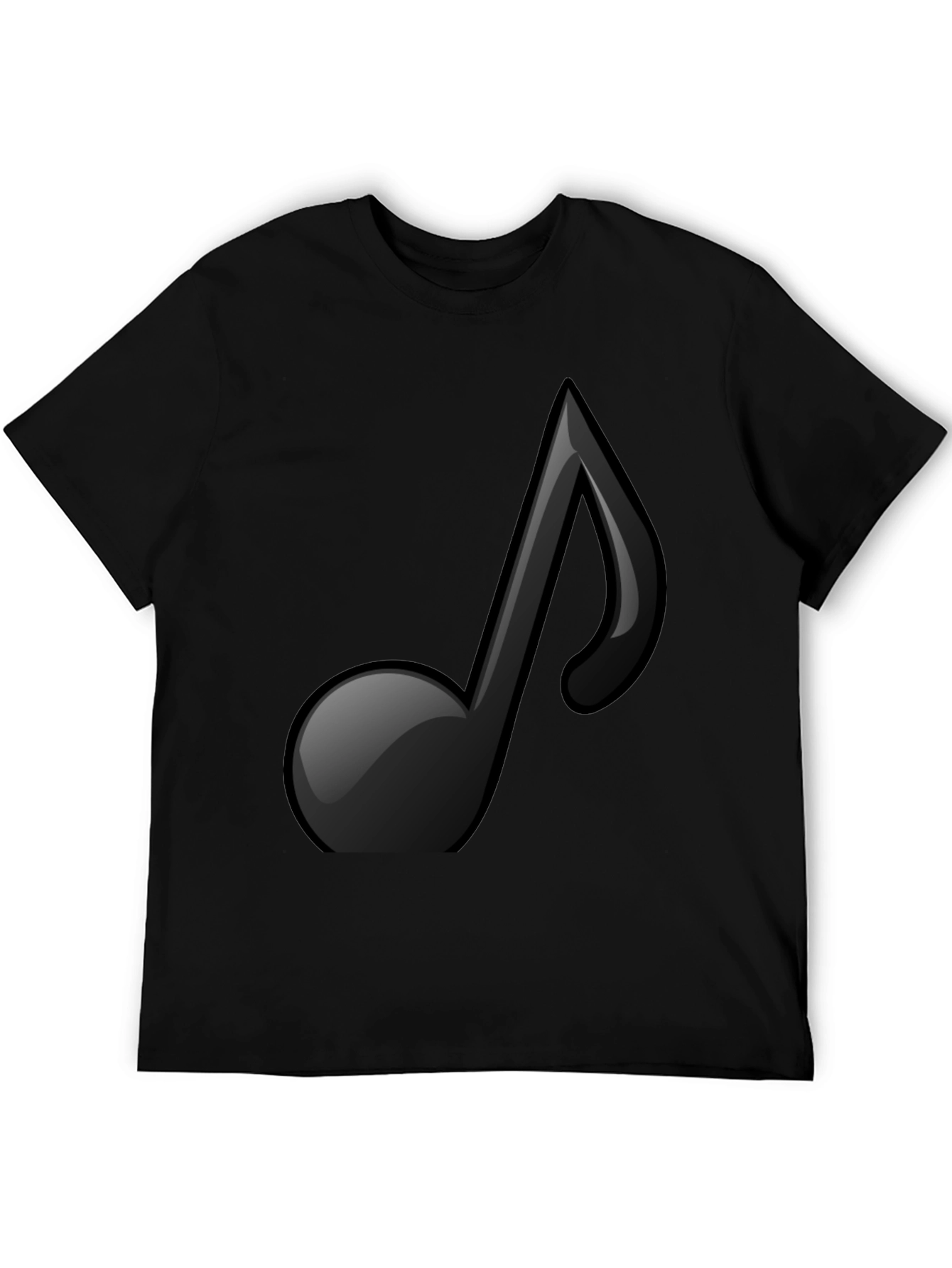 Musical Note Graphic T-Shirt - Stylish Black Tee