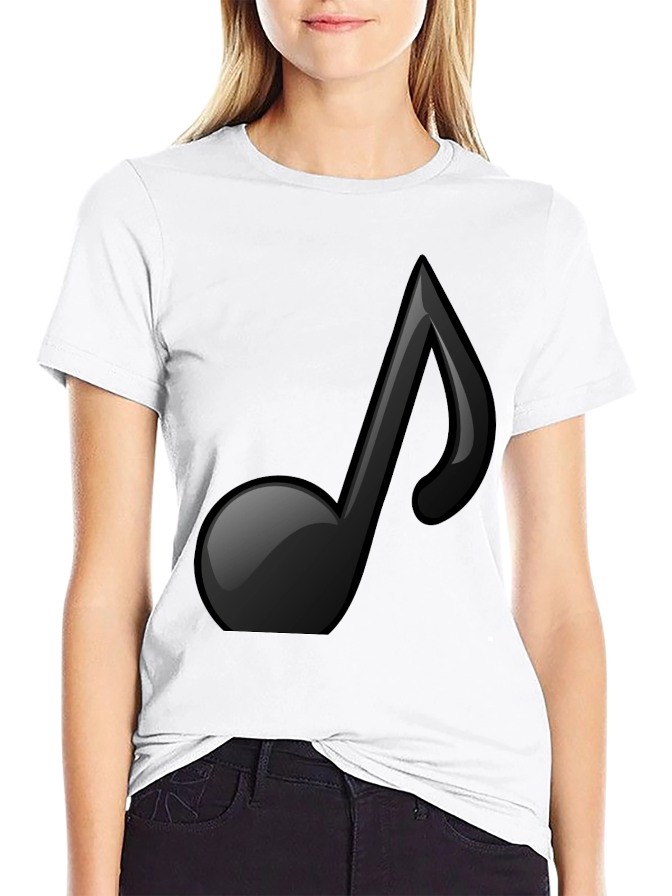 Musical Note Graphic T-Shirt - Stylish Black Tee
