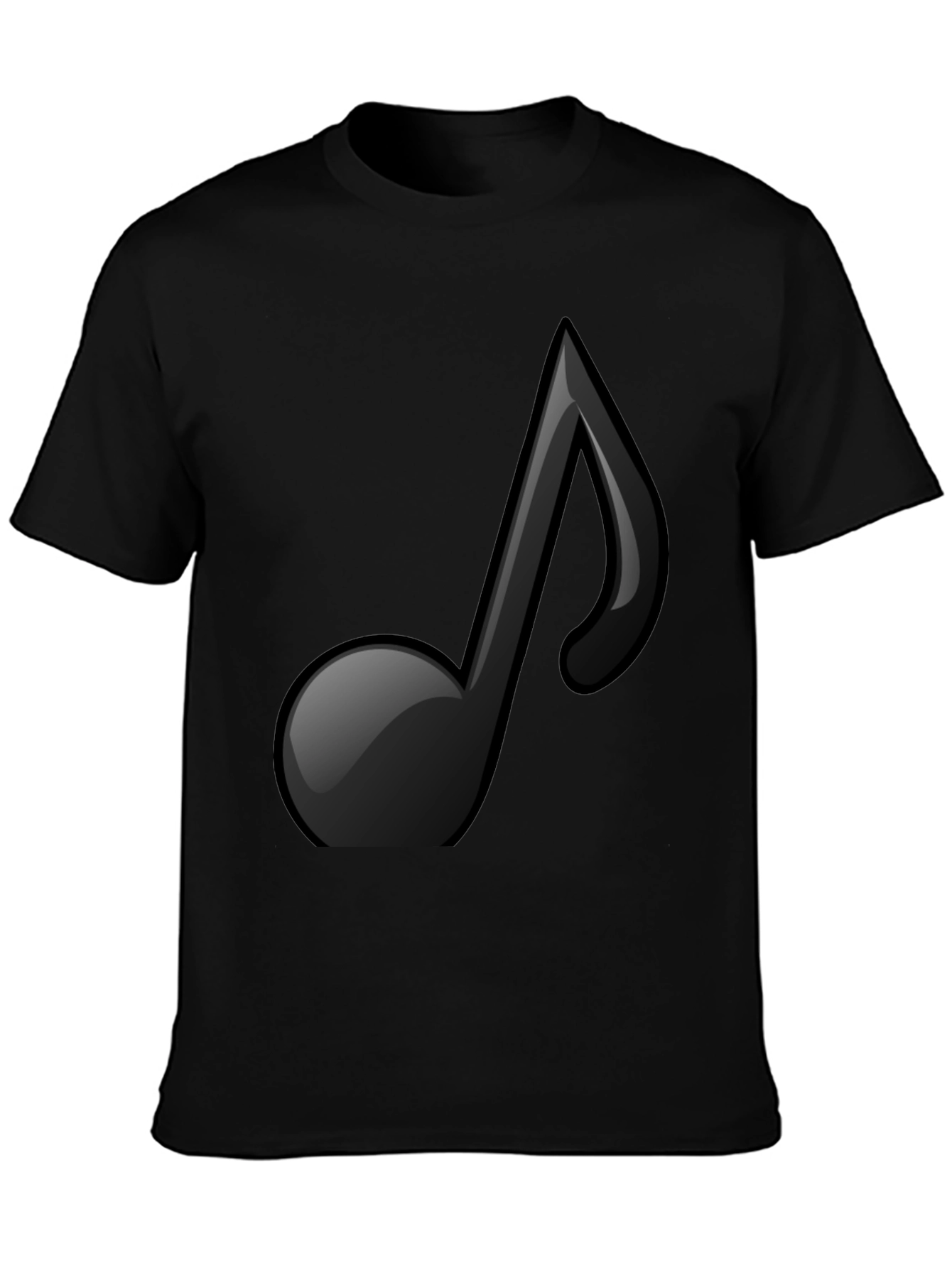 Musical Note Graphic T-Shirt - Stylish Black Tee