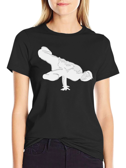 Breakdance Pose Graphic Tee - Black Cotton T-Shirt