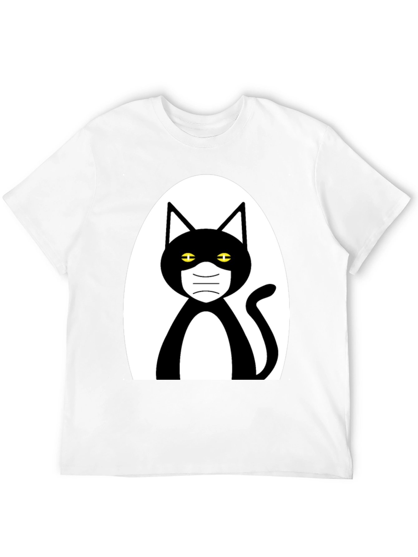 Masked Cat Graphic Tee - Unisex Black T-Shirt