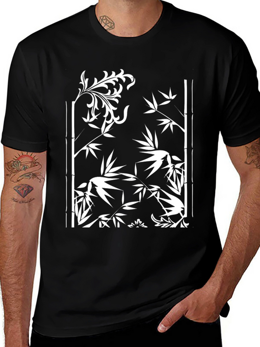 Bamboo Design Black T-Shirt