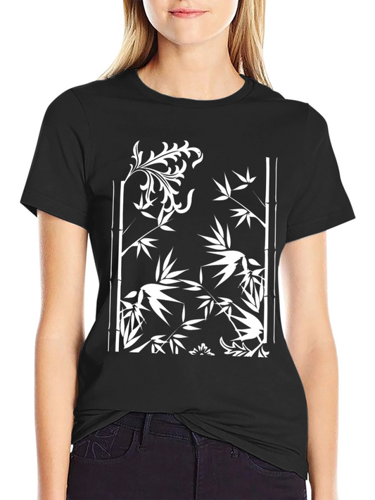 Bamboo Design Black T-Shirt