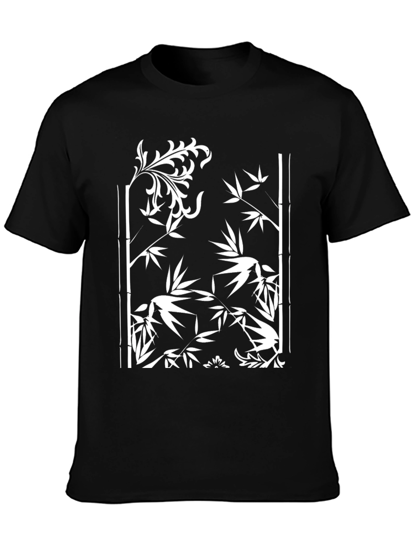 Bamboo Design Black T-Shirt
