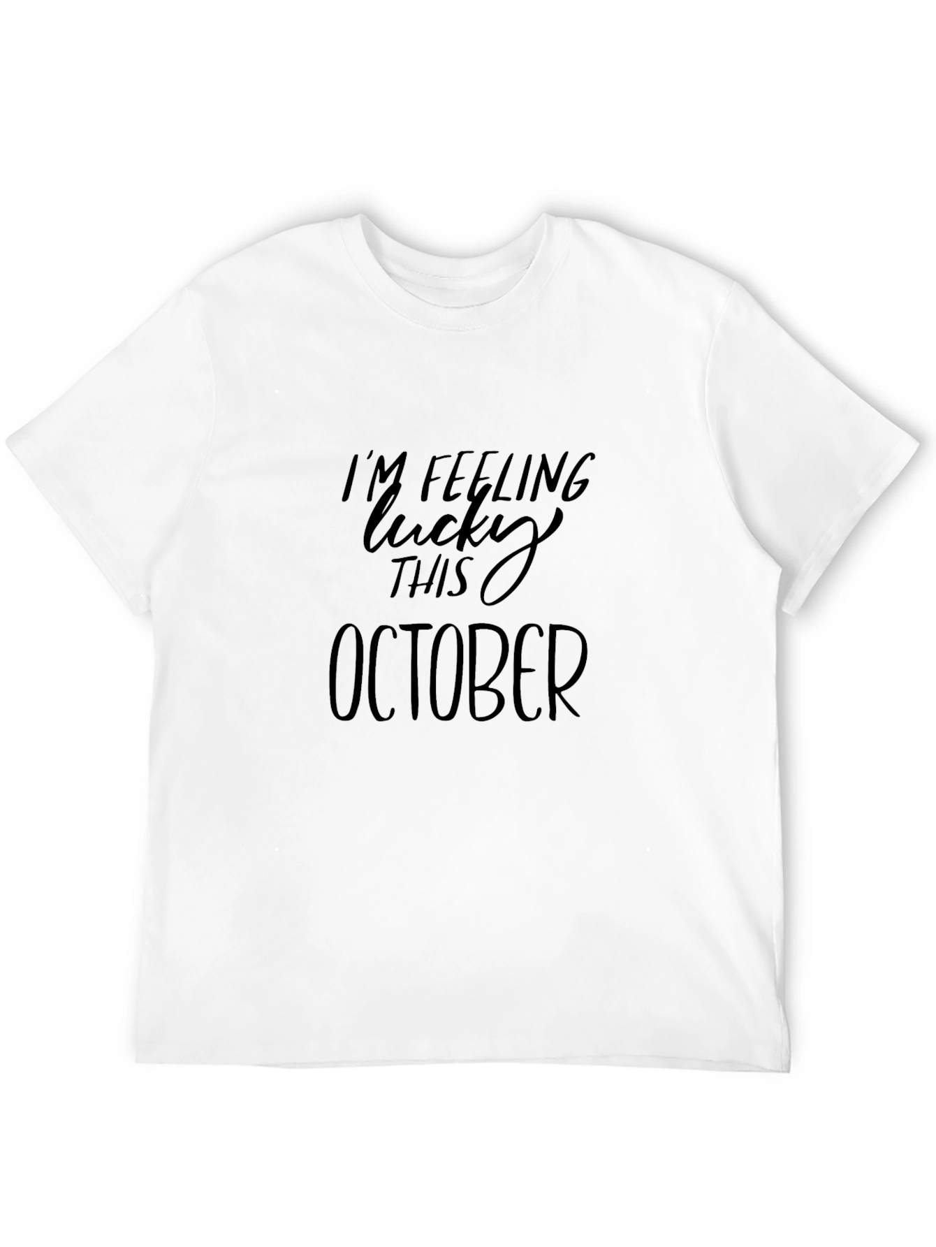 Lucky This October Black T-Shirt
