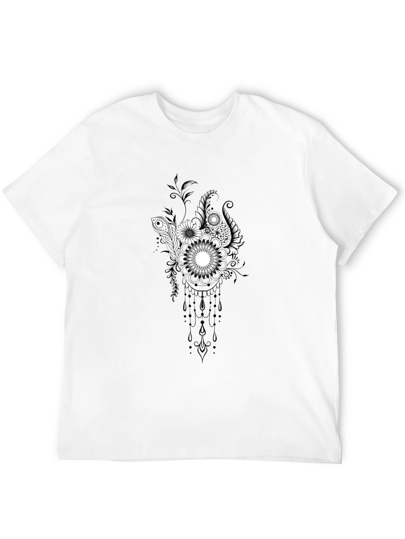 Floral Dreamcatcher Black T-Shirt