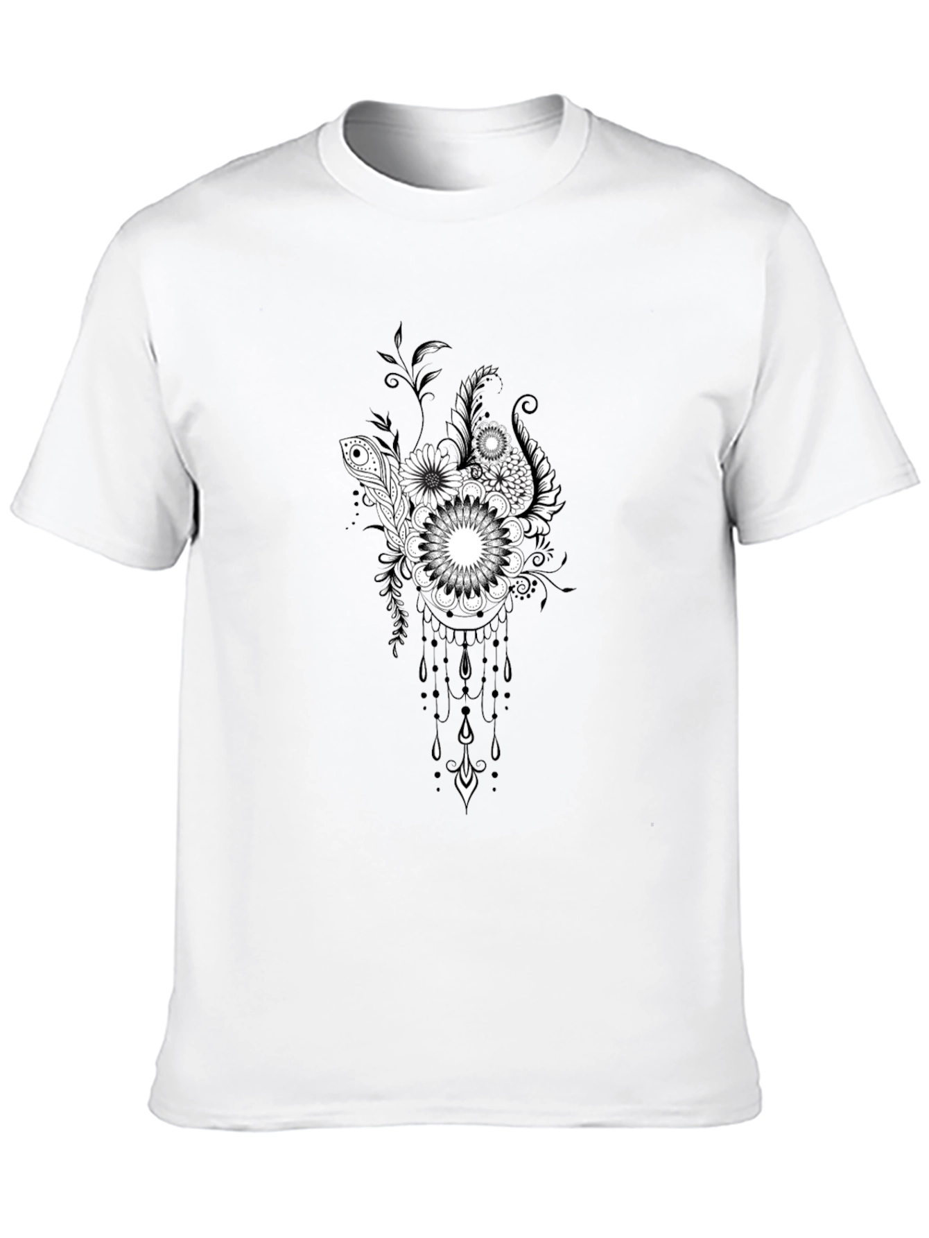 Floral Dreamcatcher Black T-Shirt
