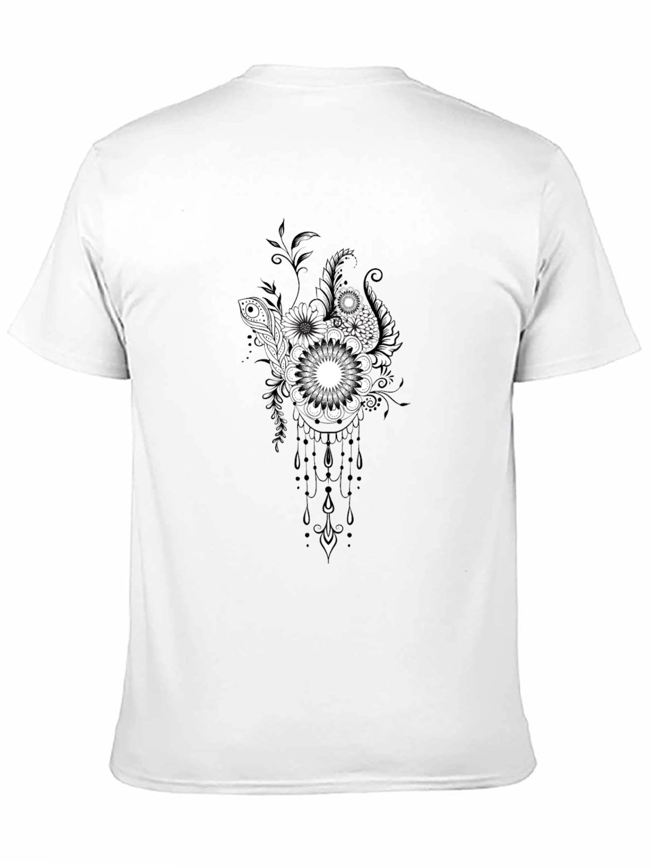 Floral Dreamcatcher Black T-Shirt