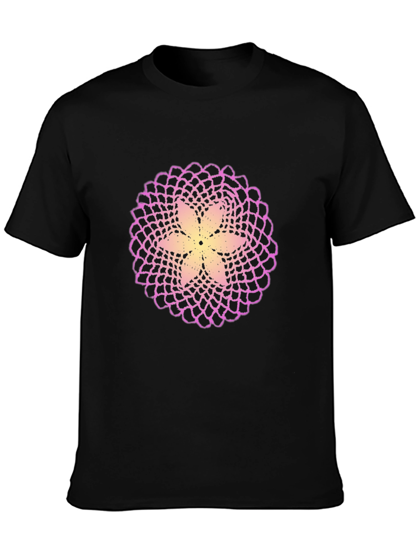 Flower Mandala Graphic Black T-Shirt