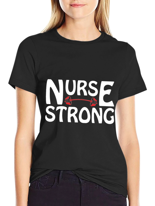 Nurse Strong Graphic Tee - Black Cotton T-Shirt
