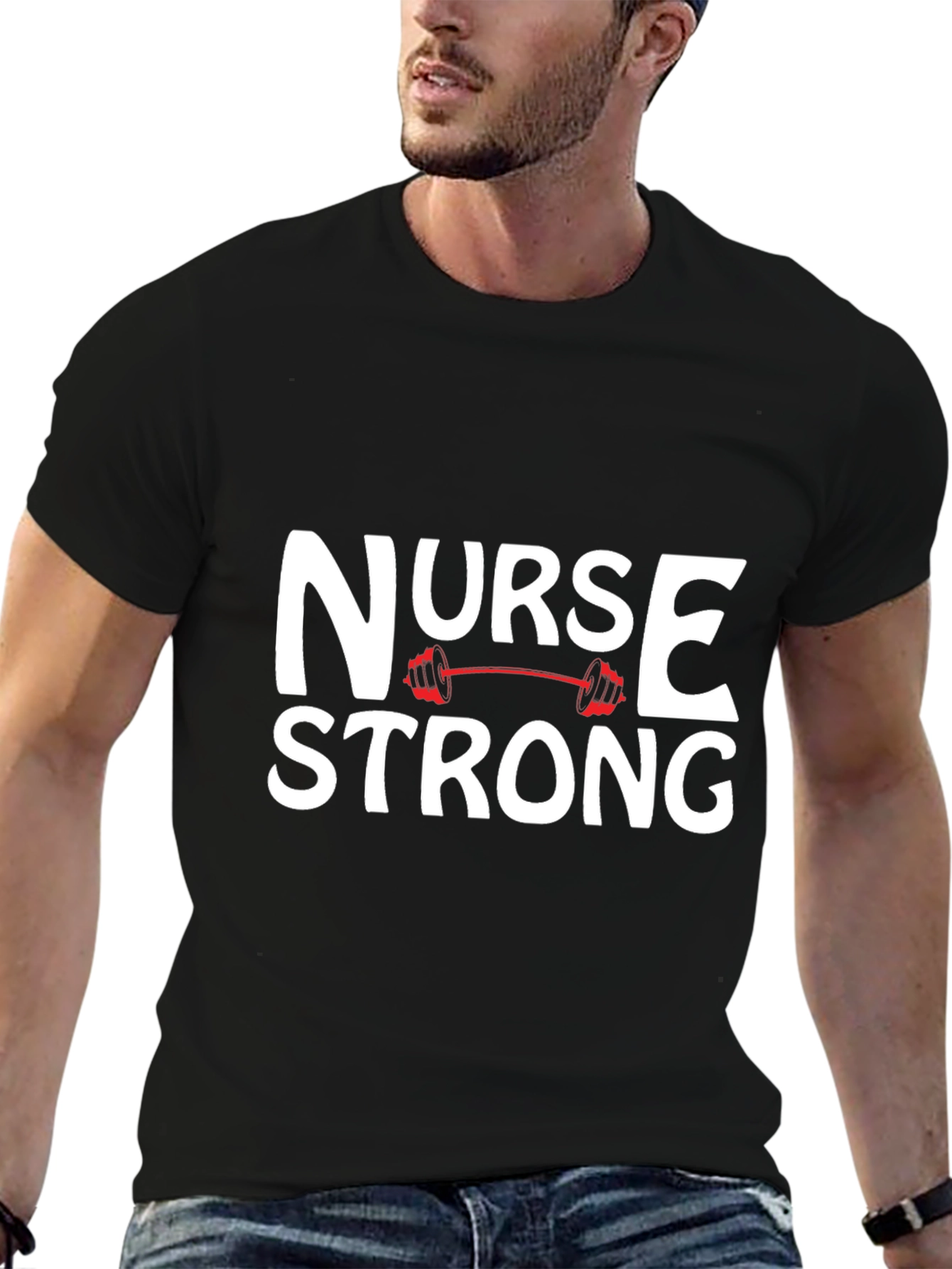Nurse Strong Graphic Tee - Black Cotton T-Shirt