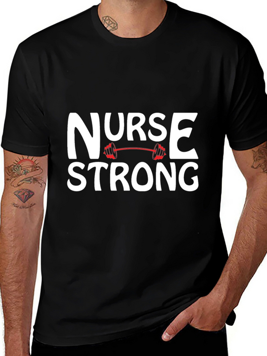 Nurse Strong Graphic Tee - Black Cotton T-Shirt