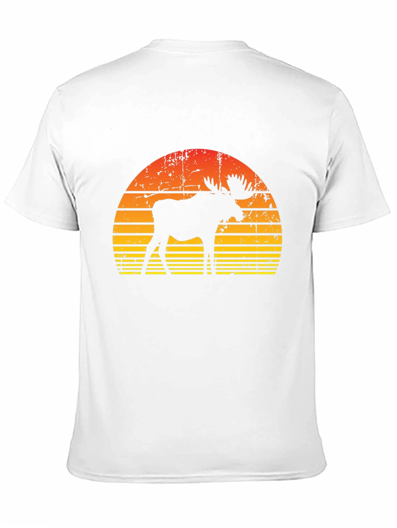 Retro Moose Sunset Graphic T-Shirt