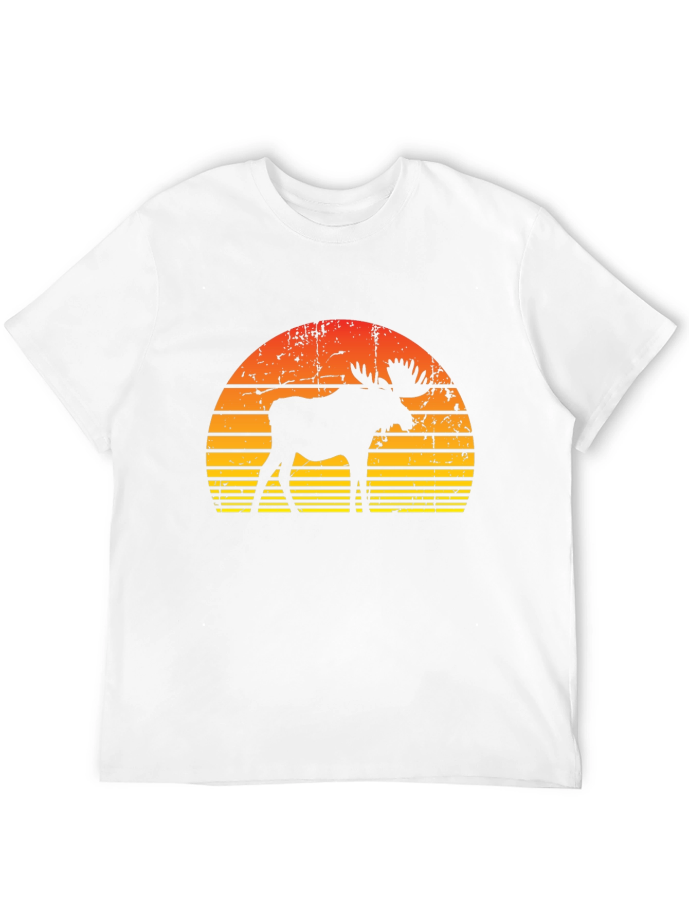Retro Moose Sunset Graphic T-Shirt