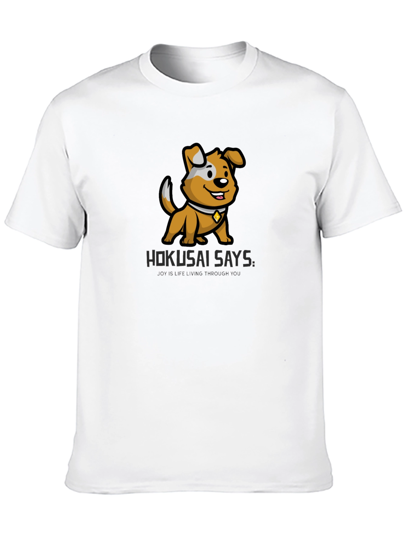 Cartoon Dog Graphic Tee - Hokusai Says Black T-Shirt
