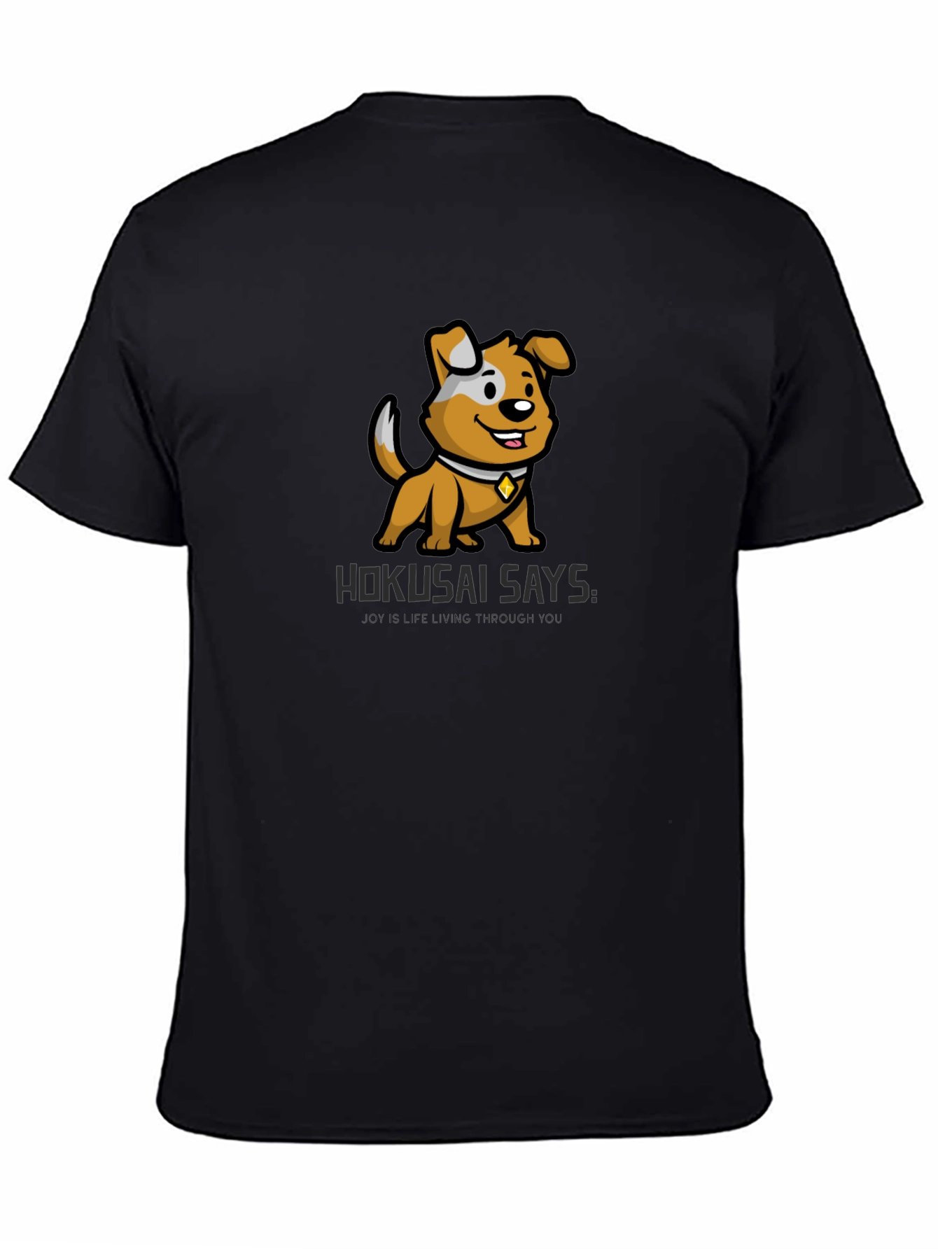 Cartoon Dog Graphic Tee - Hokusai Says Black T-Shirt