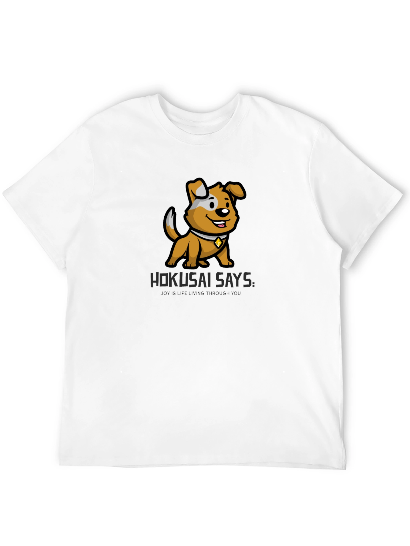Cartoon Dog Graphic Tee - Hokusai Says Black T-Shirt