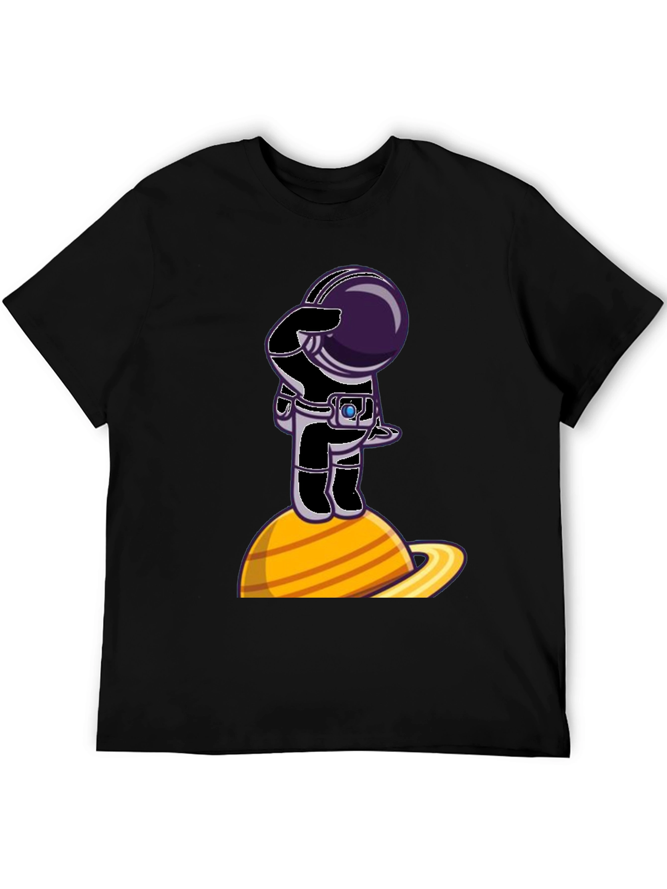 Astronaut on Saturn Graphic T-Shirt - Space Explorer