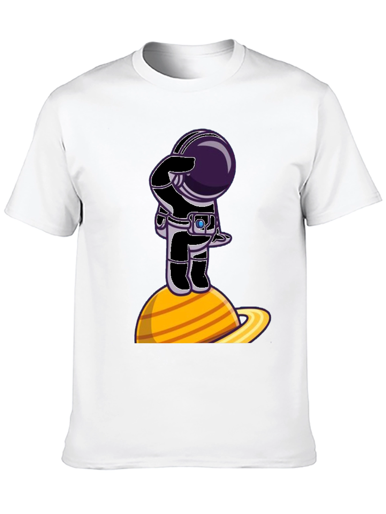 Astronaut on Saturn Graphic T-Shirt - Space Explorer