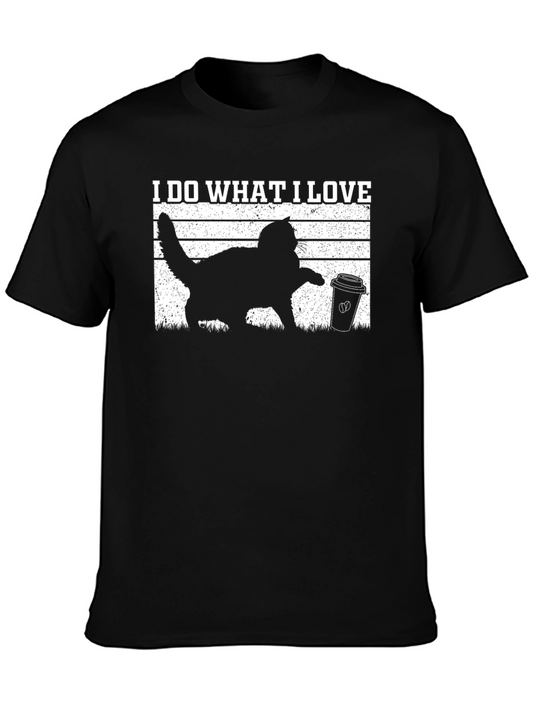 I Do What I Love Cat & Coffee Graphic Tee