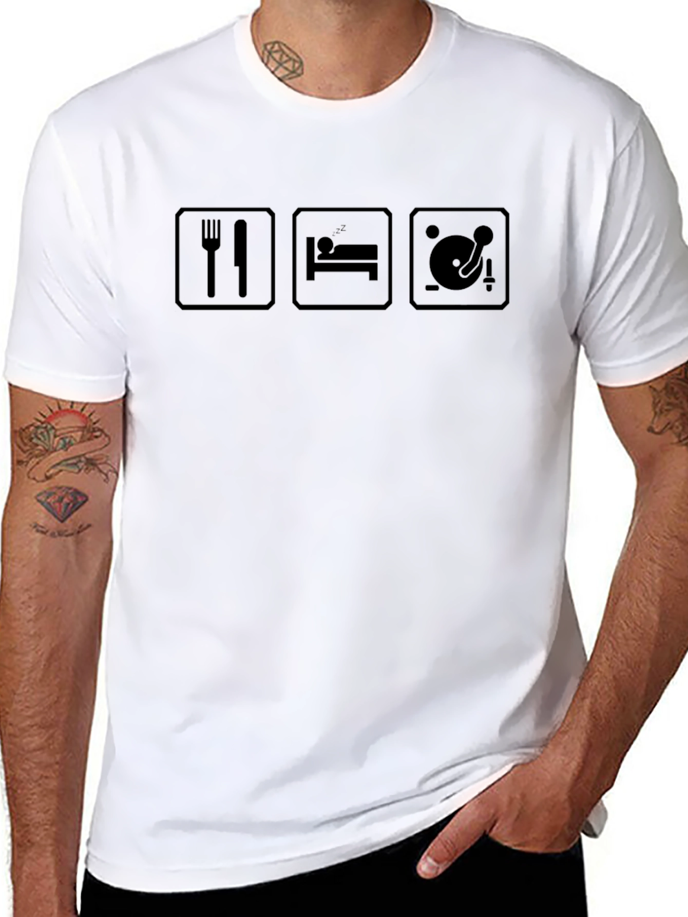 Eat Sleep DJ Black Graphic T-Shirt