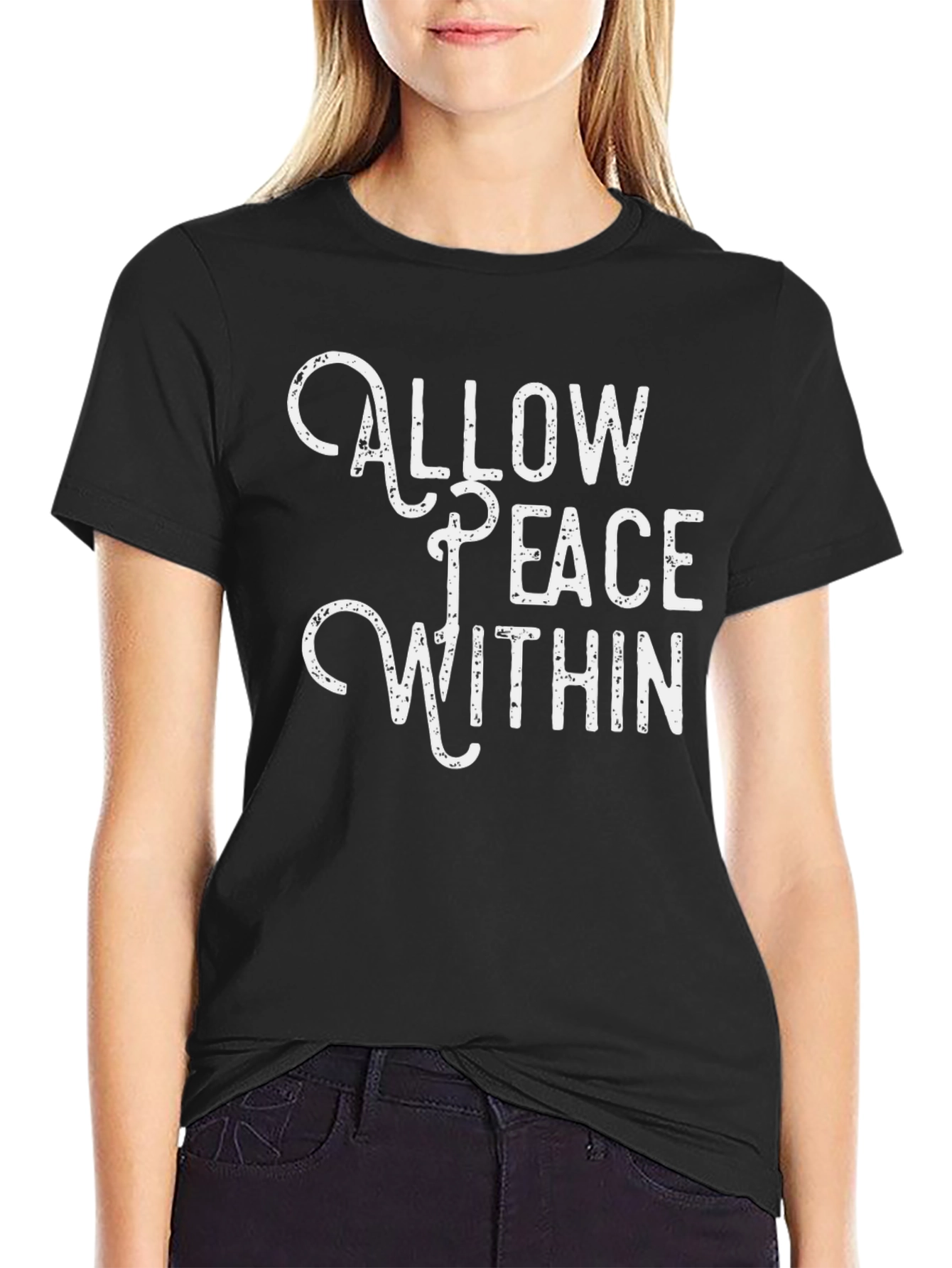 Allow Peace Within Black Graphic Tee