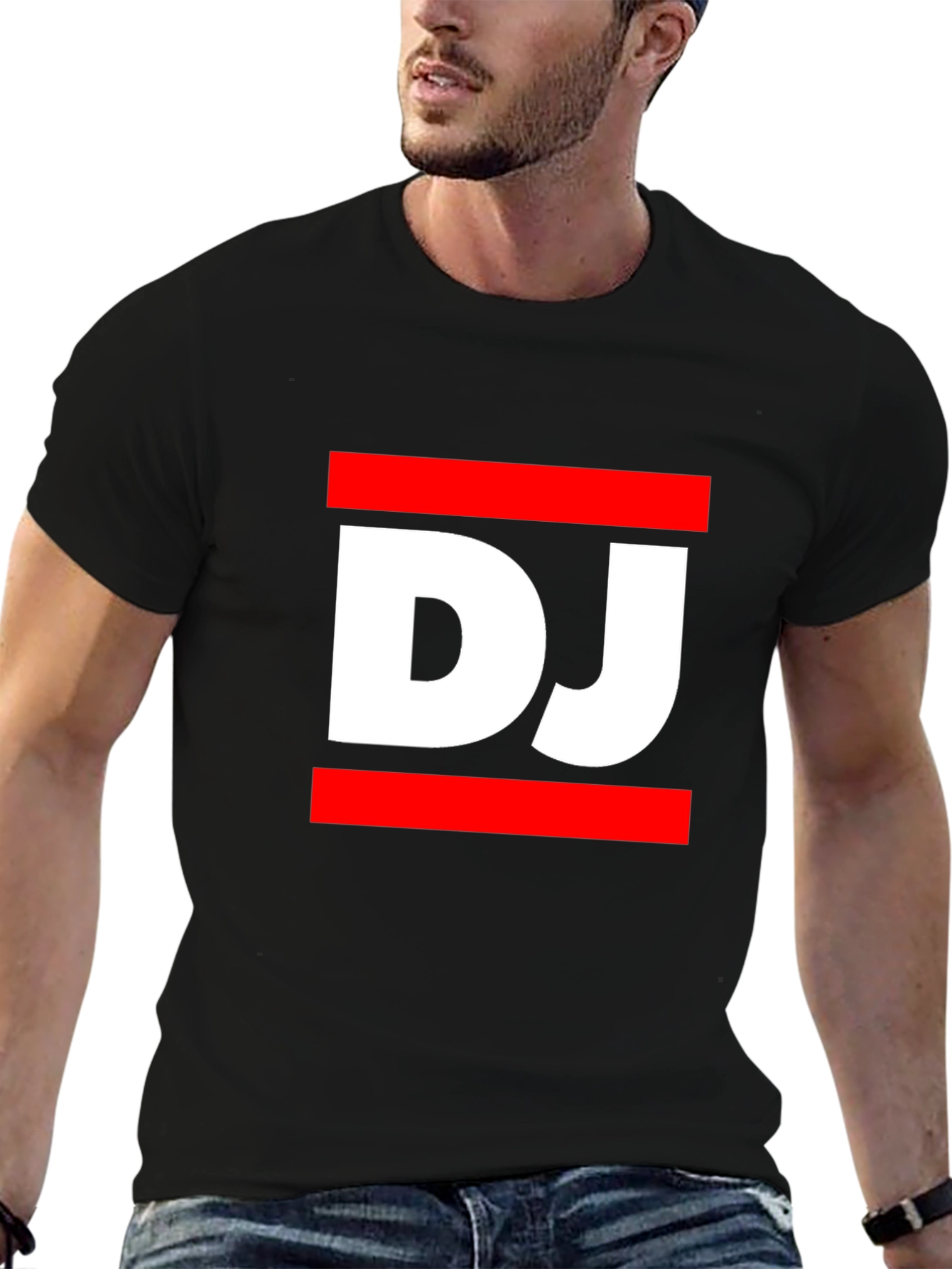 DJ Graphic Tee - Black Casual T-Shirt