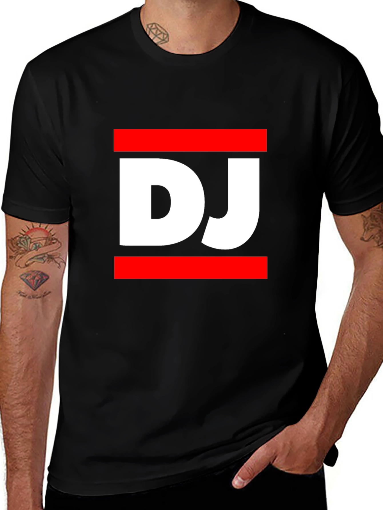 DJ Graphic Tee - Black Casual T-Shirt