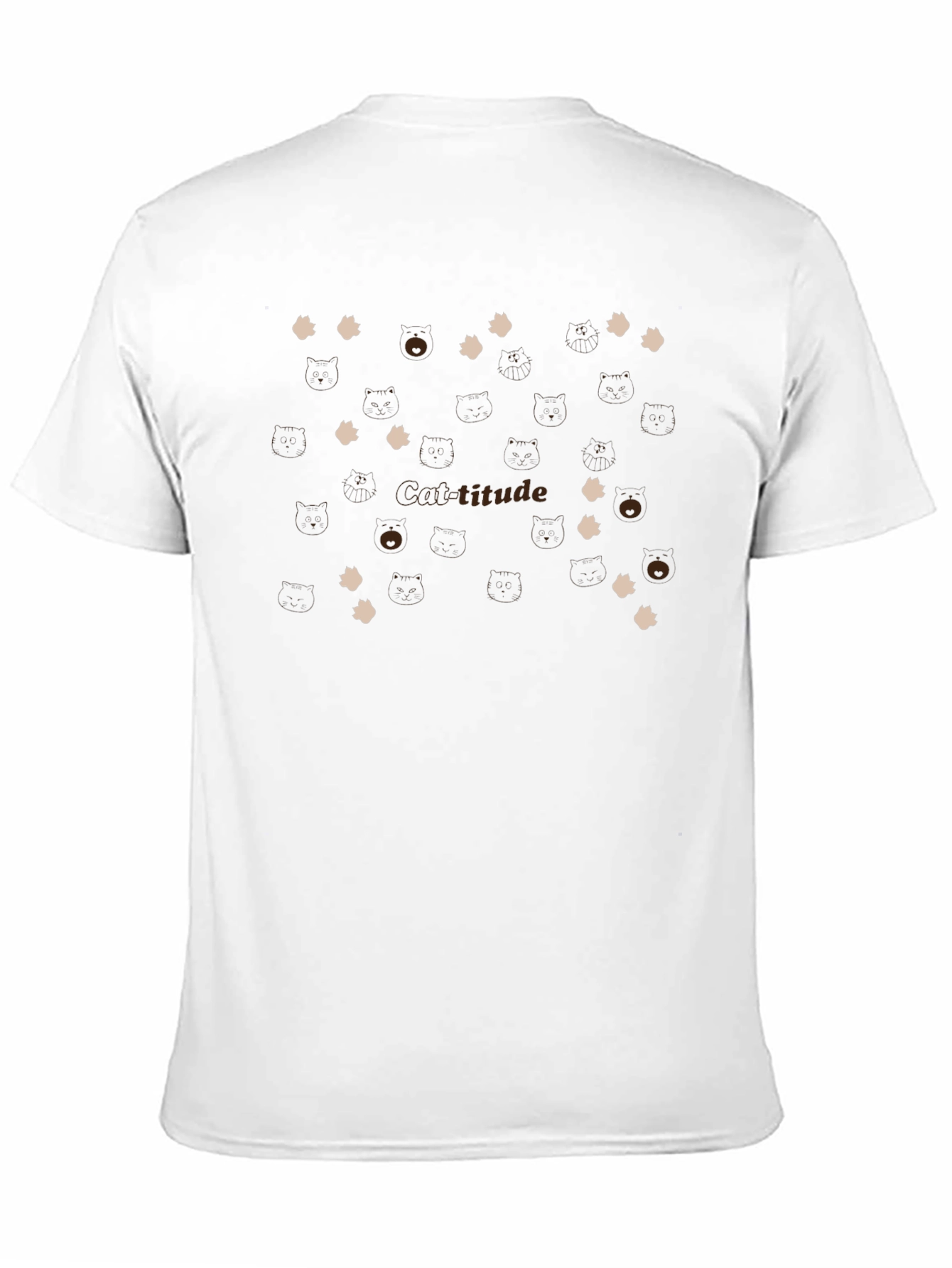 Cat-titude T-Shirt - Playful Cat Paw Design
