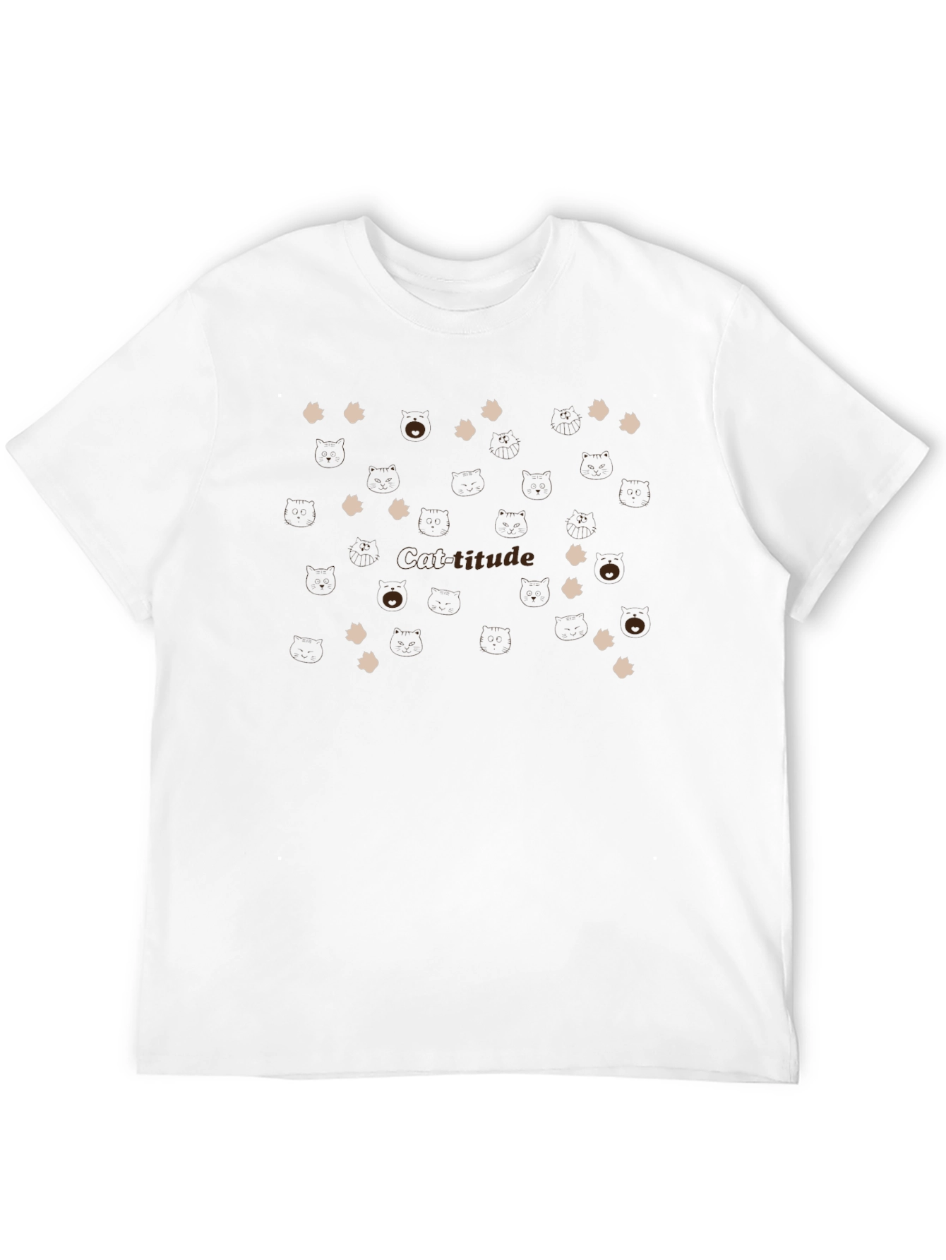 Cat-titude T-Shirt - Playful Cat Paw Design