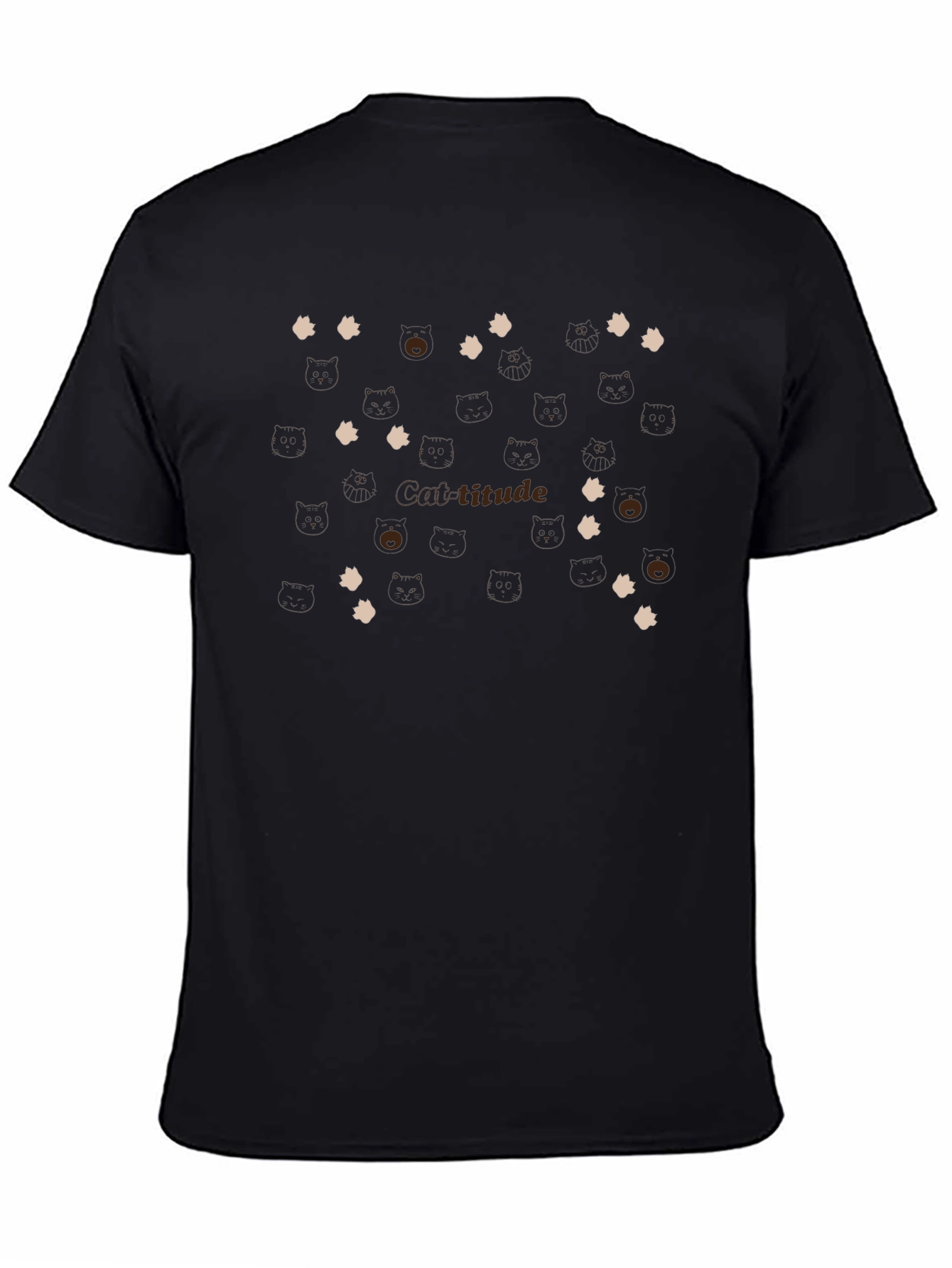 Cat-titude T-Shirt - Playful Cat Paw Design