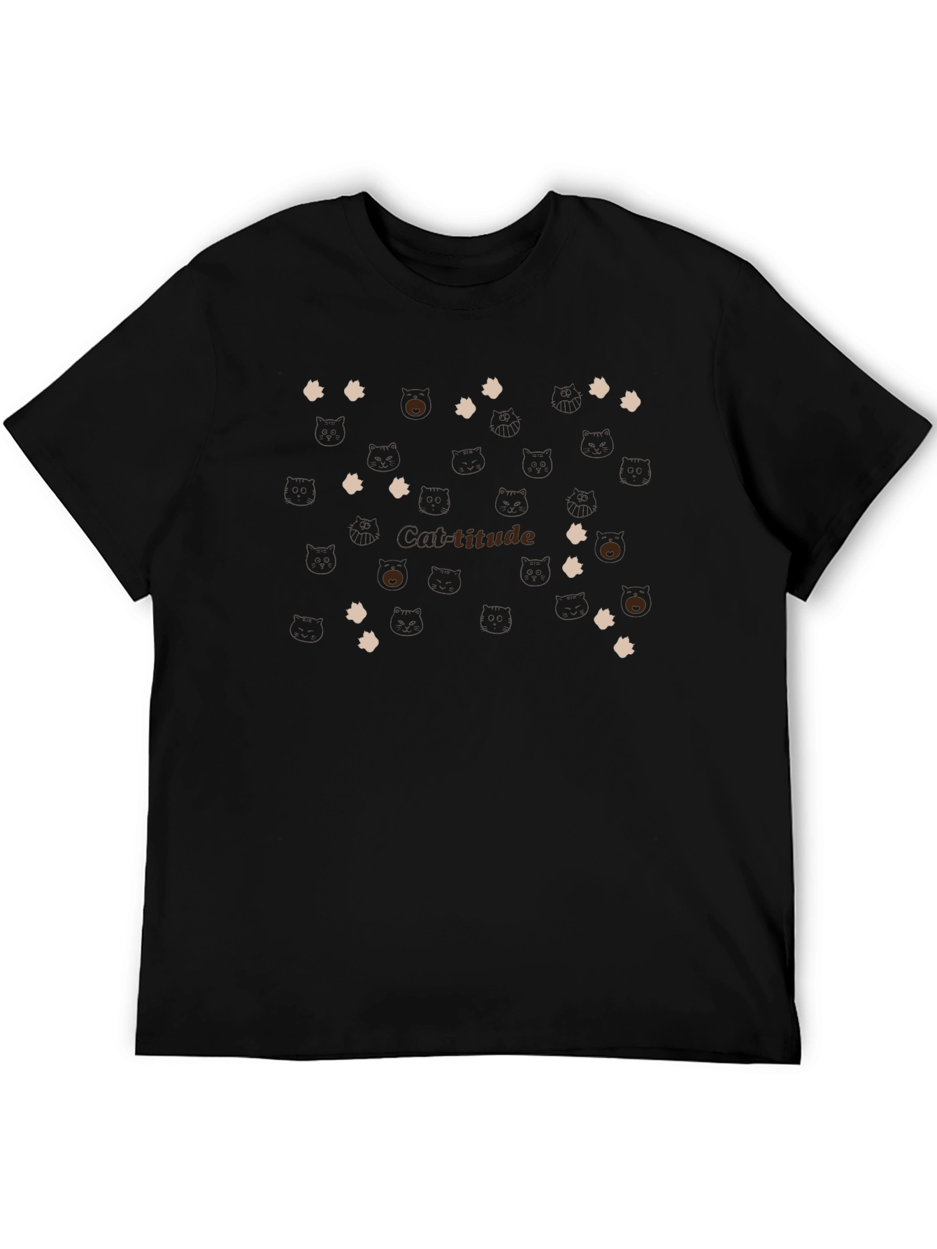 Cat-titude T-Shirt - Playful Cat Paw Design