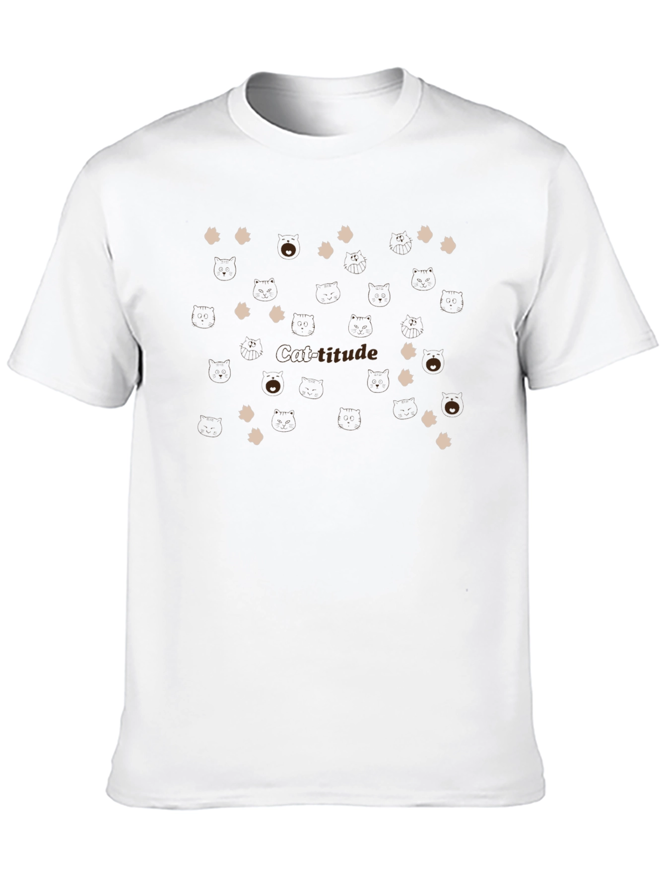 Cat-titude T-Shirt - Playful Cat Paw Design