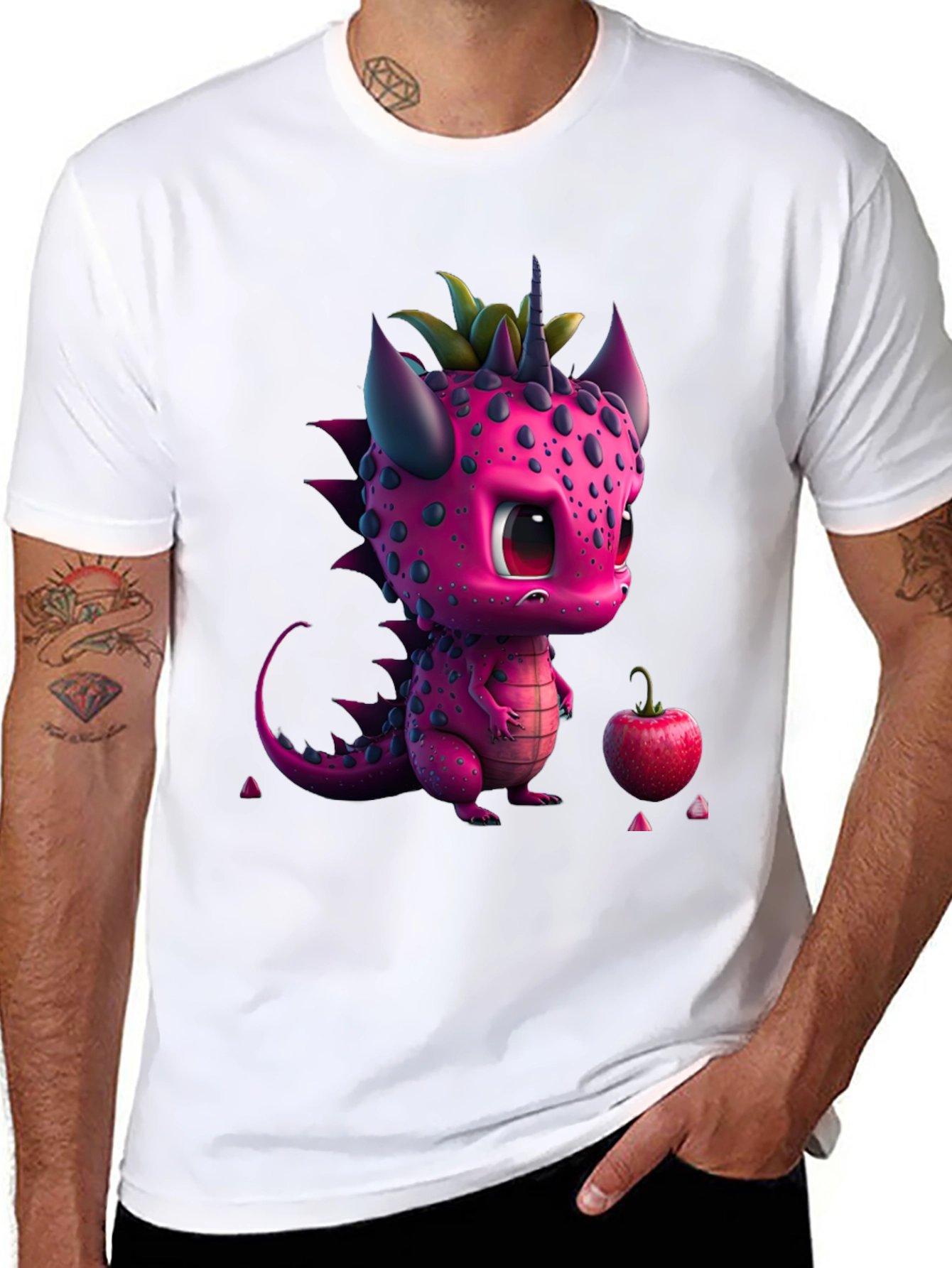 Cute Pink Dragon Graphic Tee - Whimsical Design