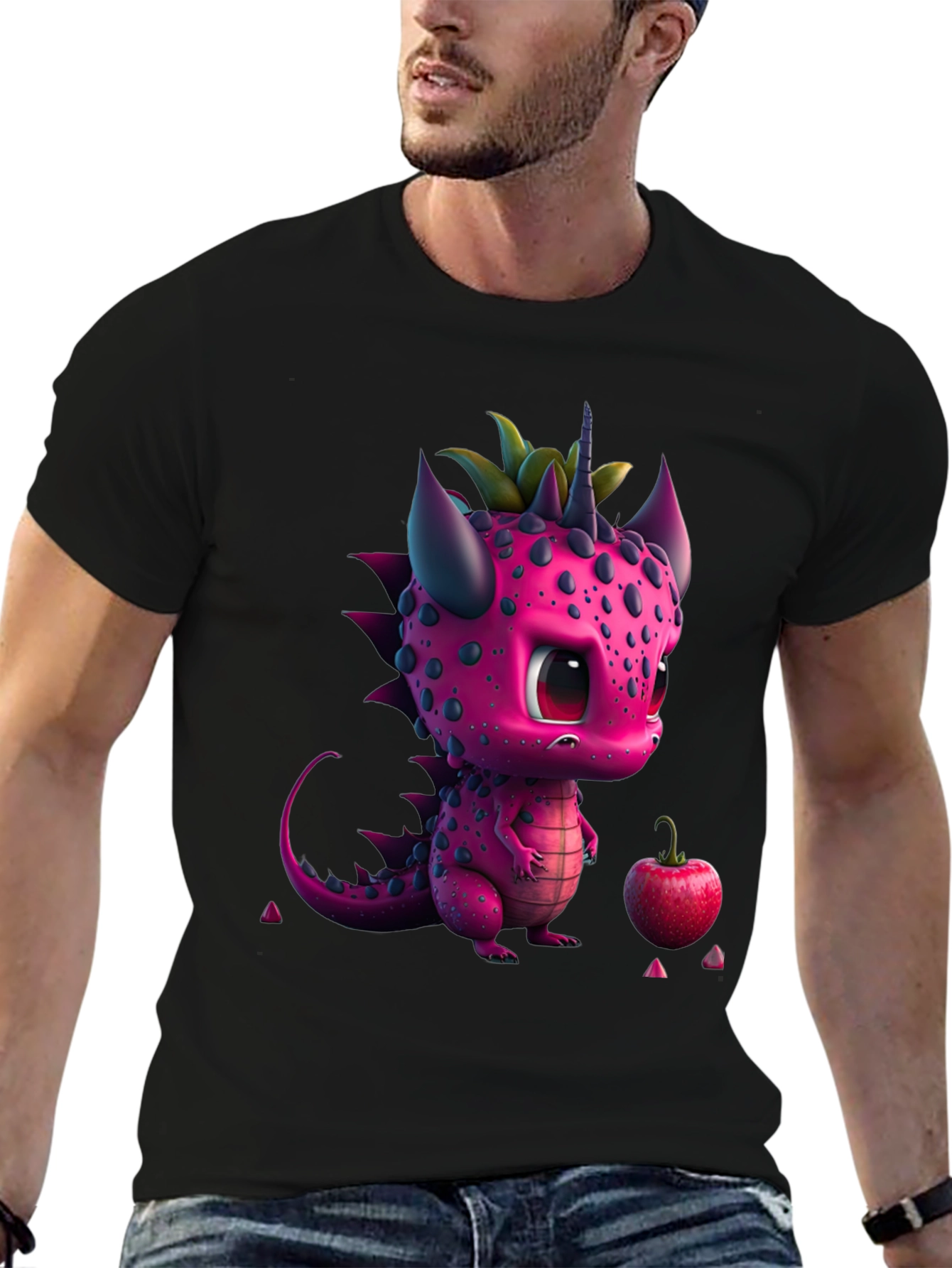 Cute Pink Dragon Graphic Tee - Whimsical Design