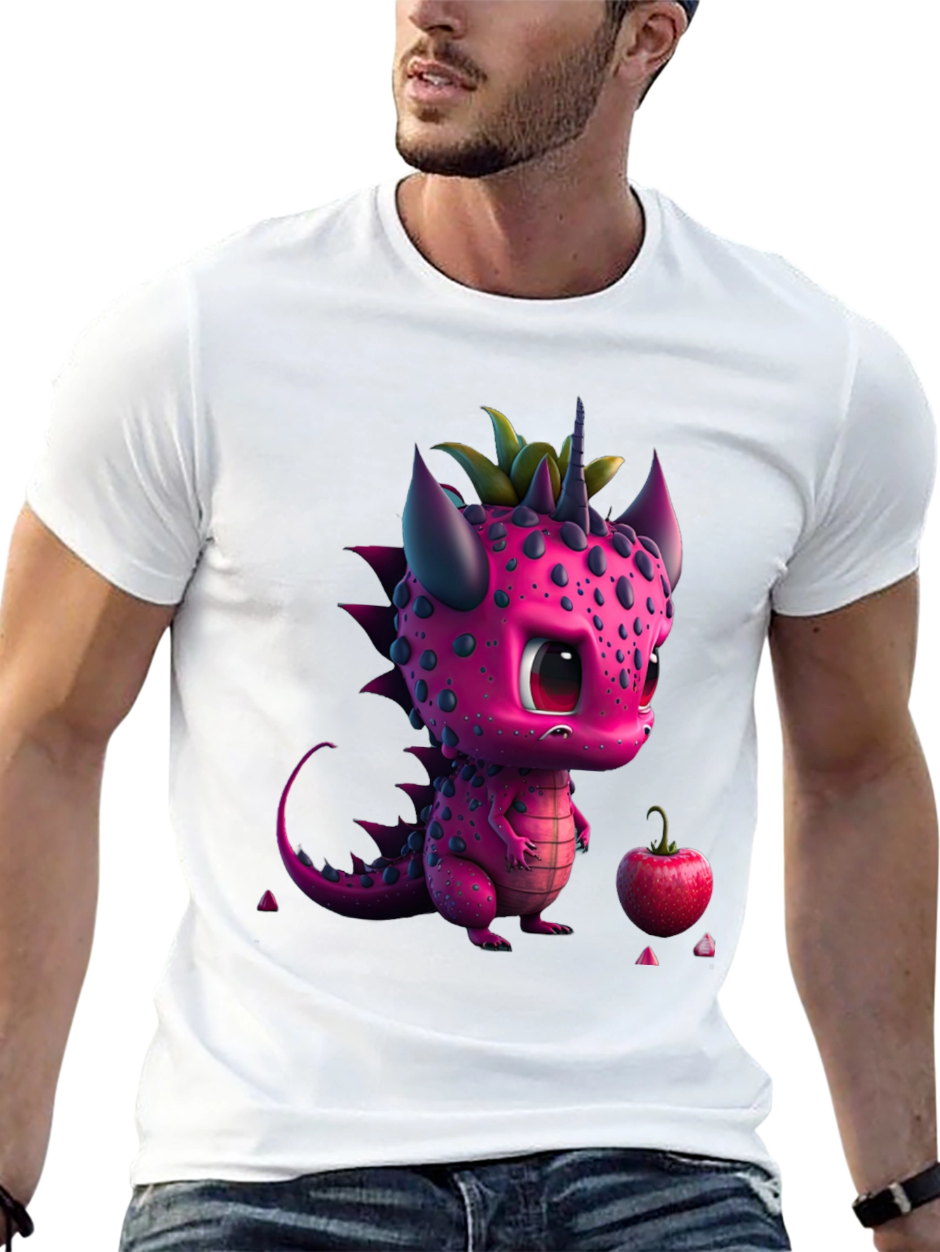 Cute Pink Dragon Graphic Tee - Whimsical Design