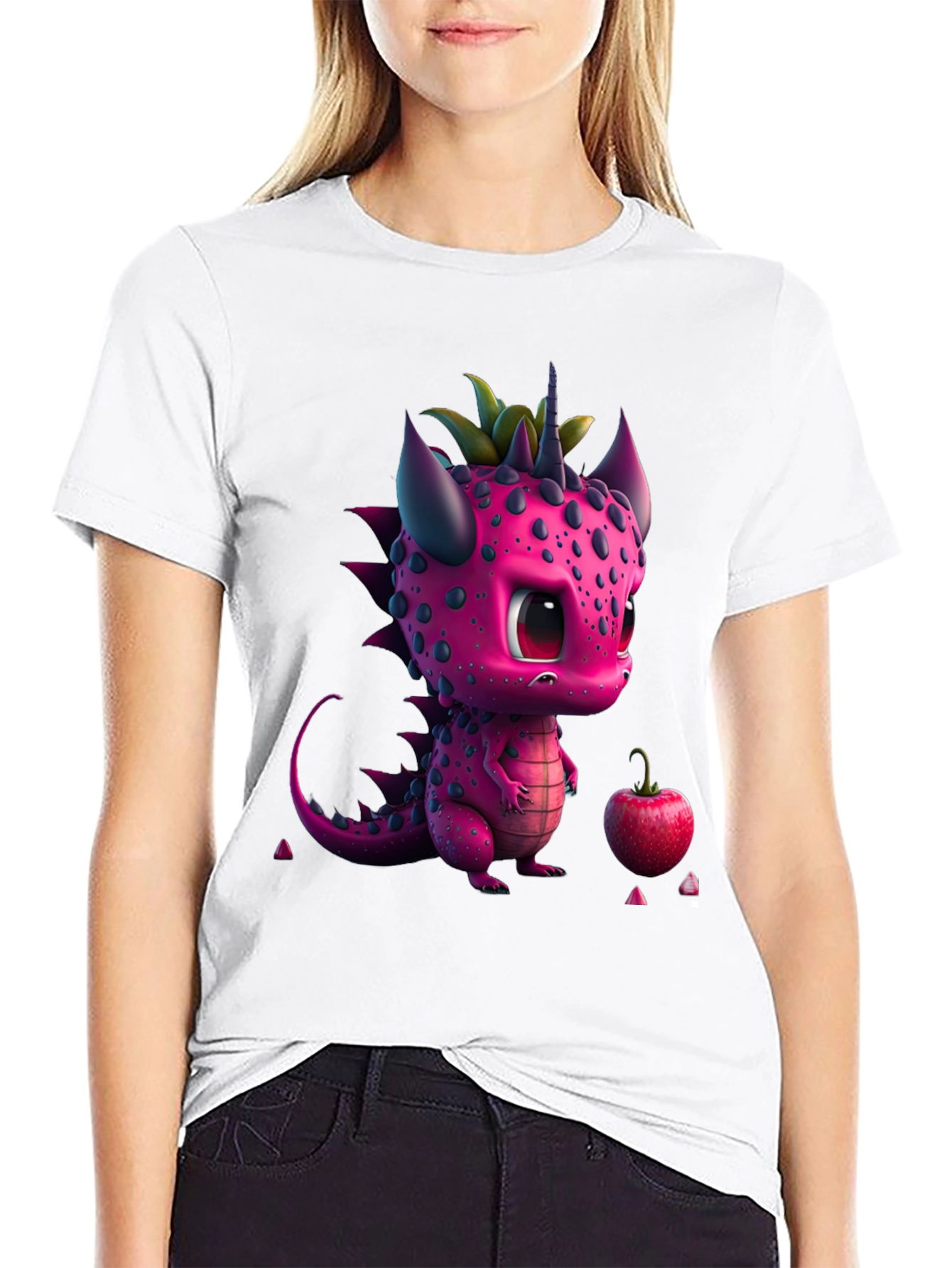 Cute Pink Dragon Graphic Tee - Whimsical Design
