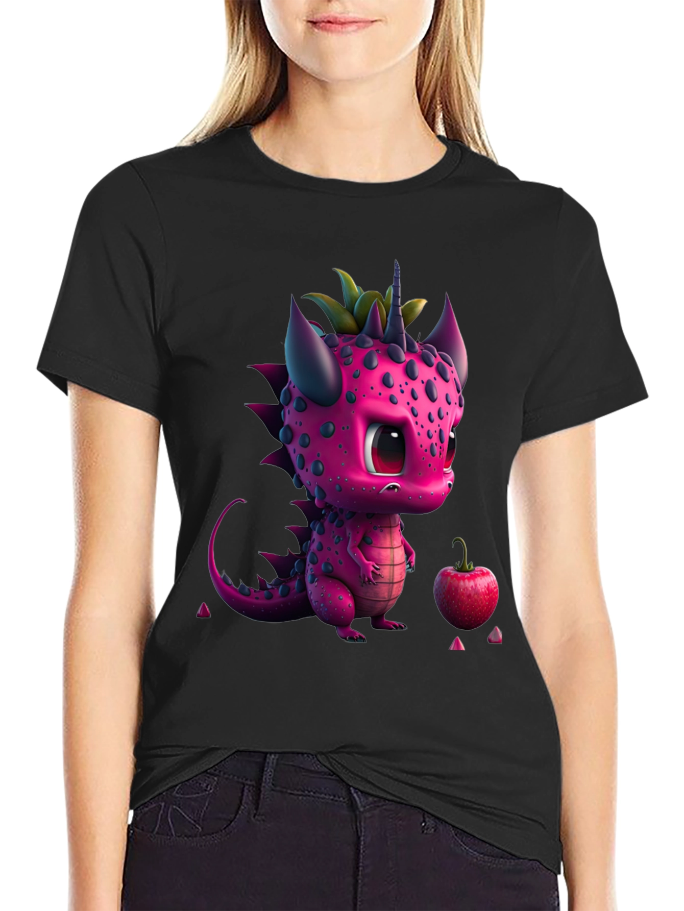Cute Pink Dragon Graphic Tee - Whimsical Design