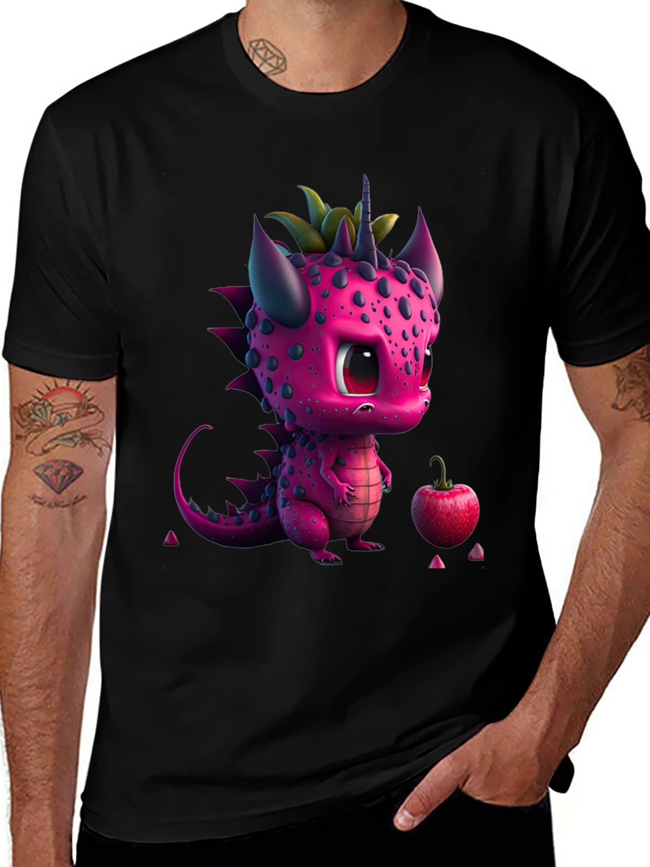 Cute Pink Dragon Graphic Tee - Whimsical Design