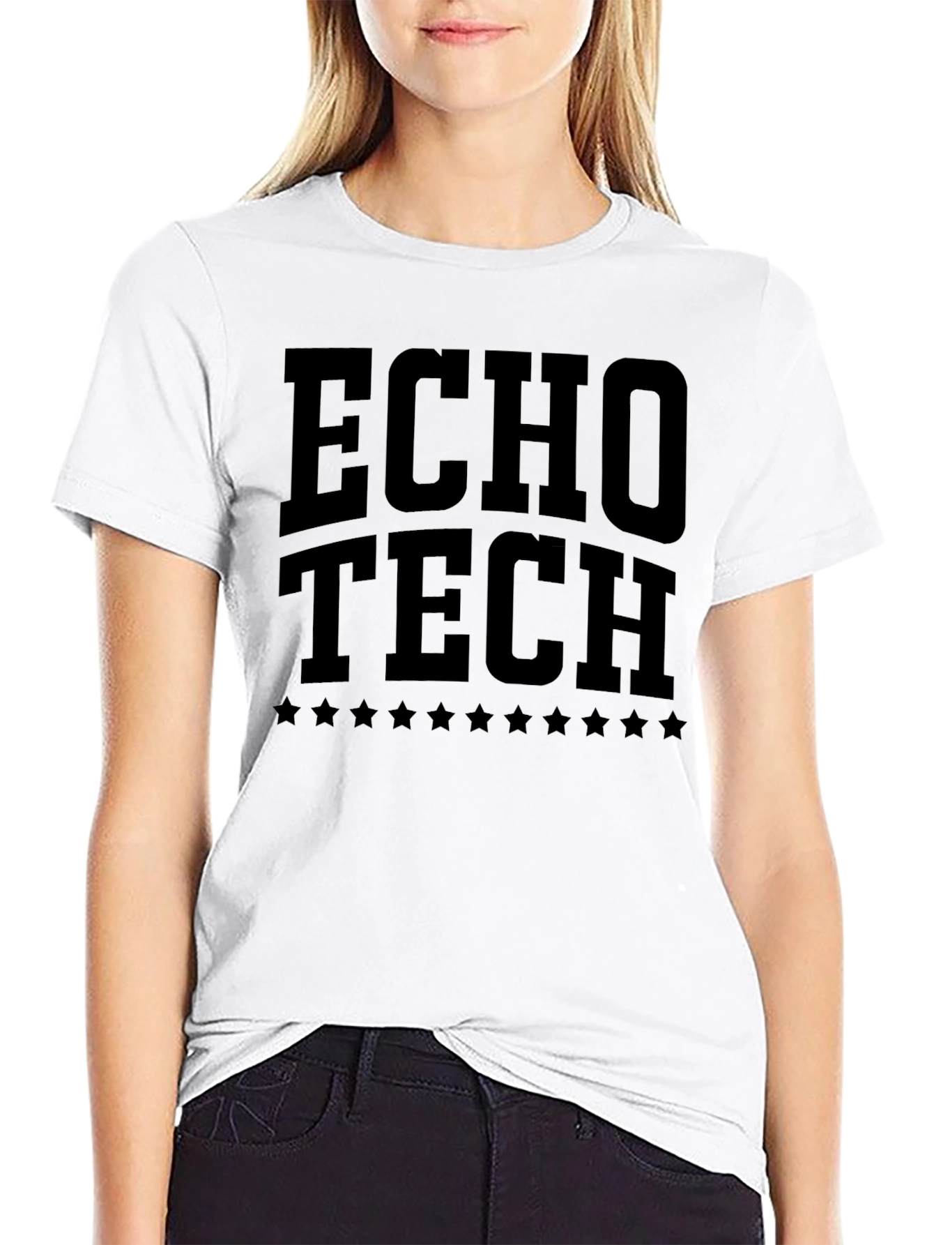 Echo Tech Mens Black Graphic T-Shirt