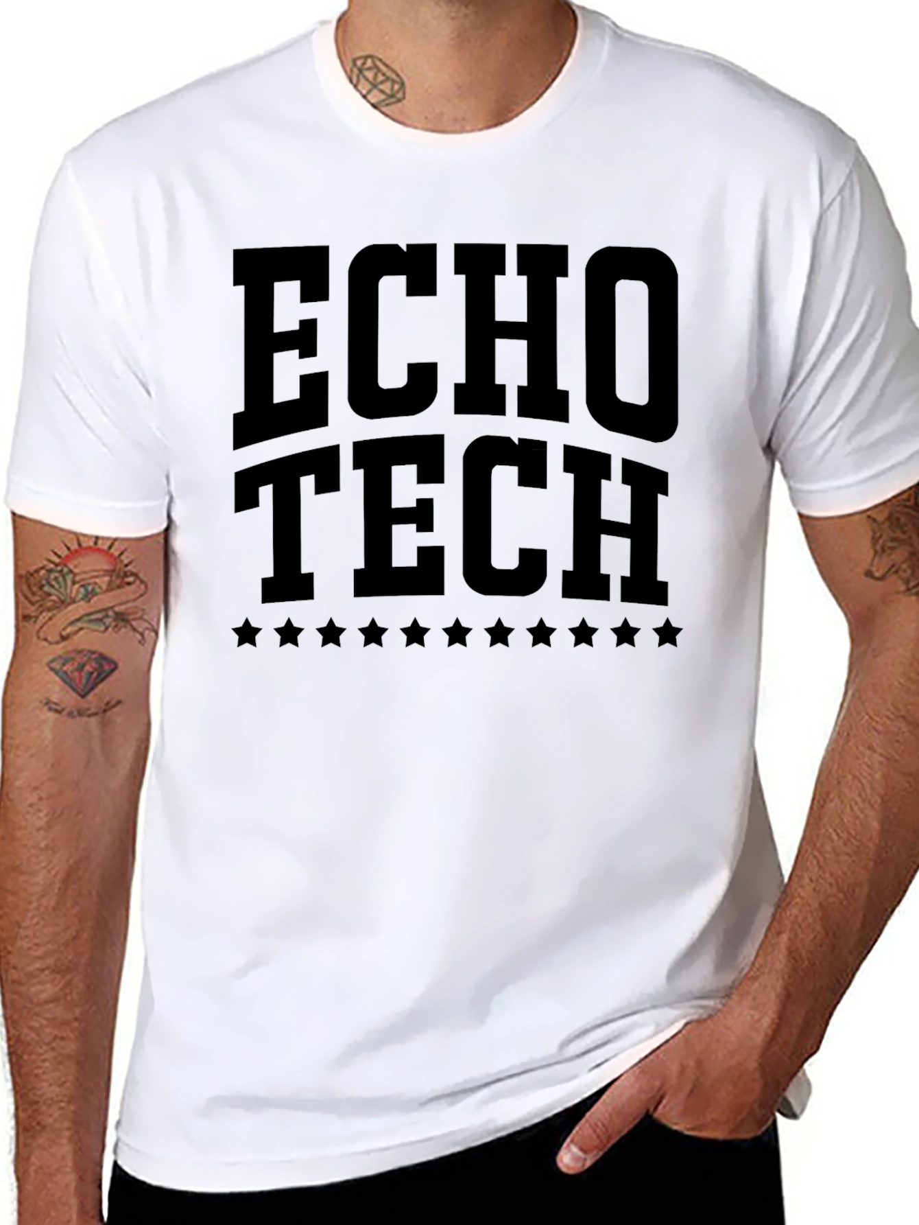 Echo Tech Mens Black Graphic T-Shirt