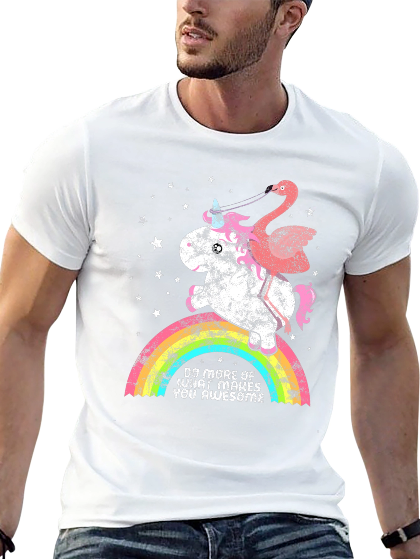 Unicorn & Flamingo Rainbow Graphic Tee