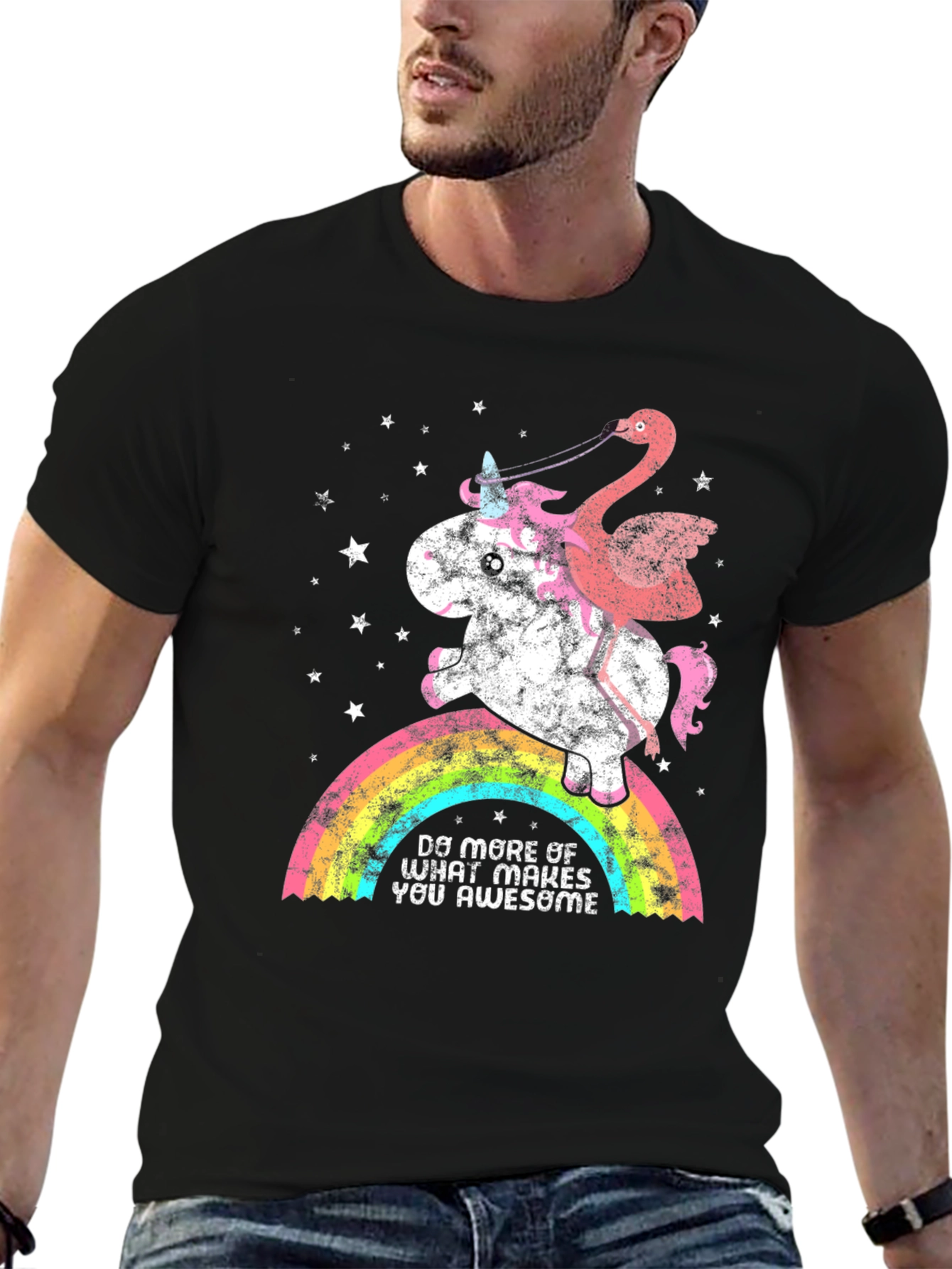 Unicorn & Flamingo Rainbow Graphic Tee