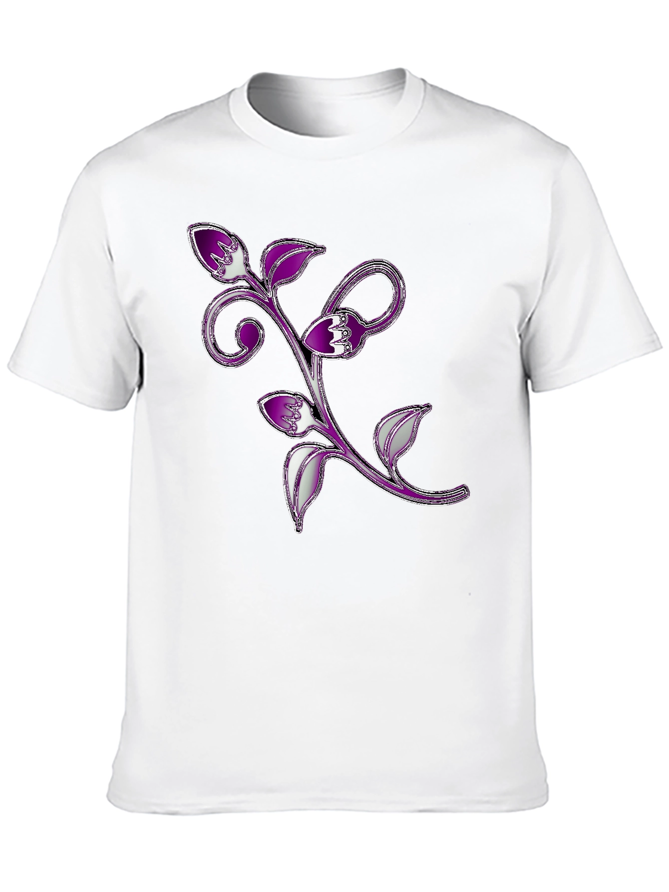 Floral Vine Graphic Tee - Black