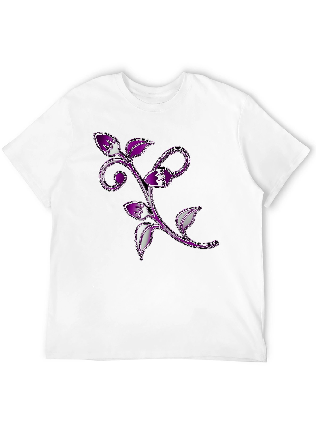 Floral Vine Graphic Tee - Black