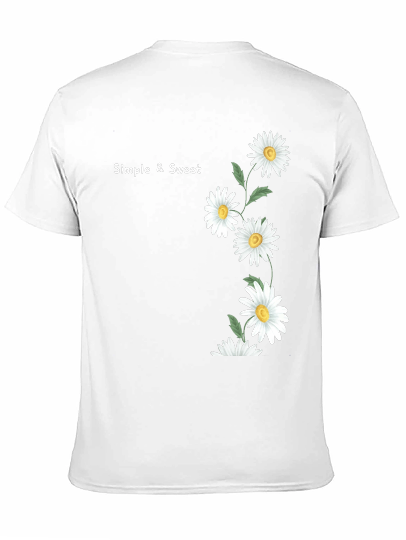 Simple & Sweet Daisy Graphic Black T-Shirt