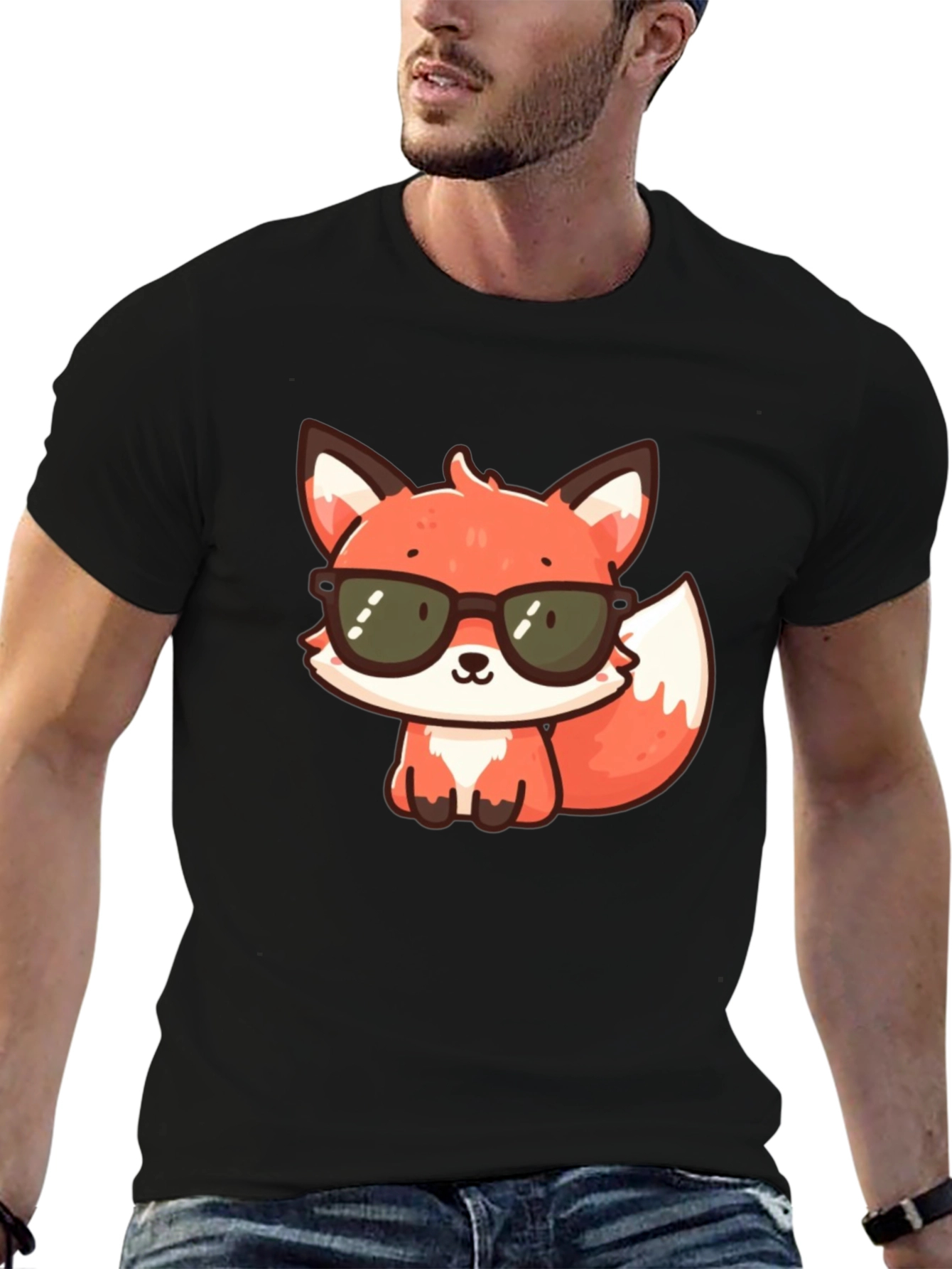 Cool Fox Graphic T-Shirt - Black Cotton Tee