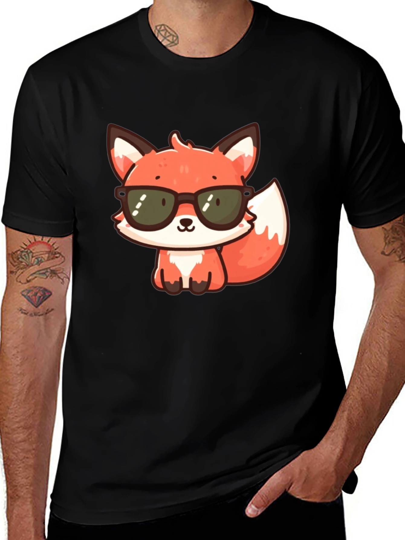 Cool Fox Graphic T-Shirt - Black Cotton Tee