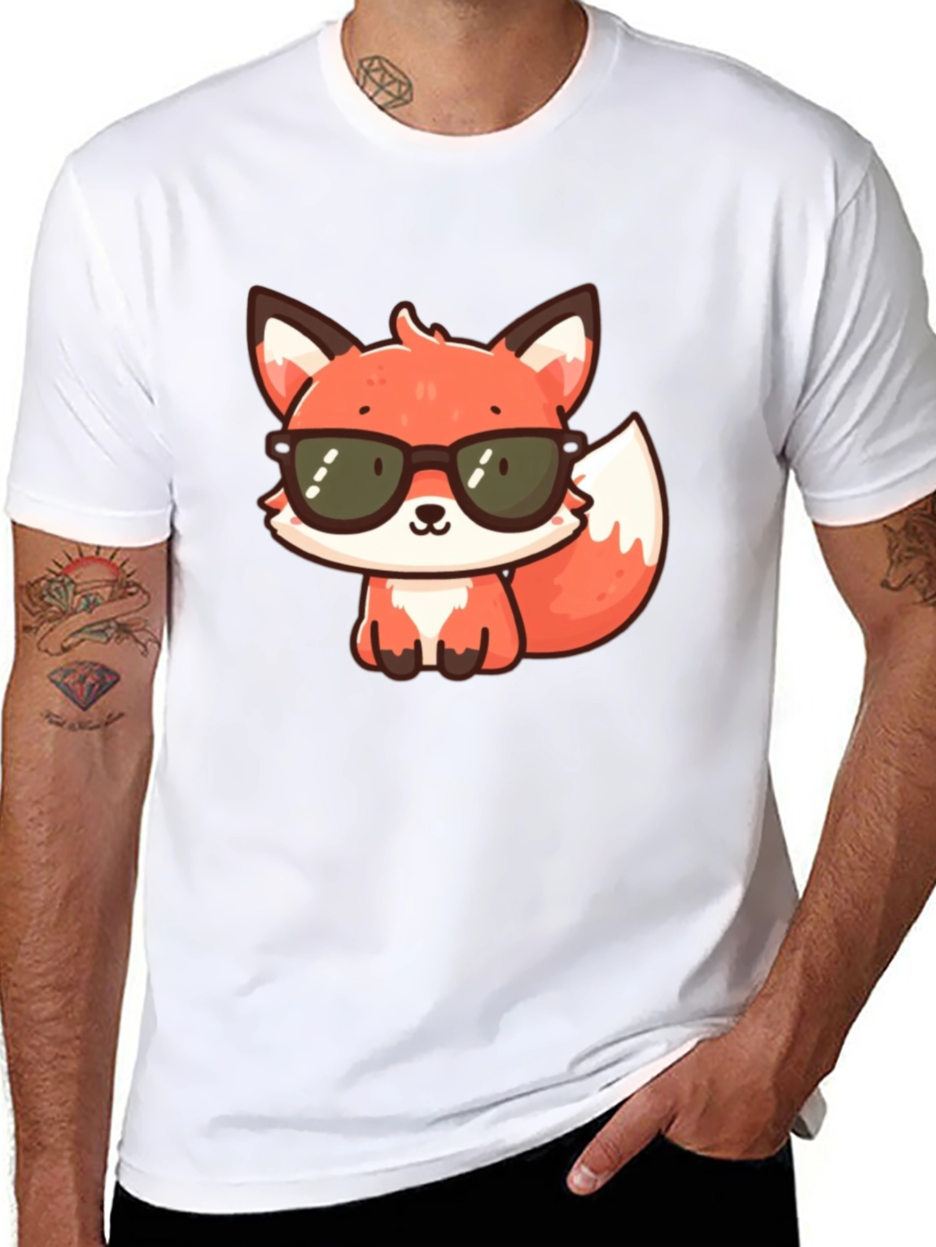 Cool Fox Graphic T-Shirt - Black Cotton Tee