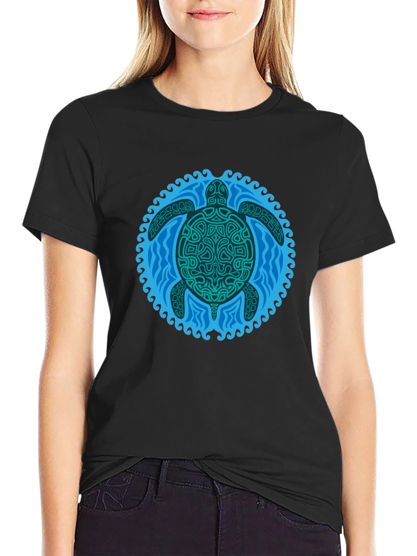 Turtle Graphic Black T-Shirt